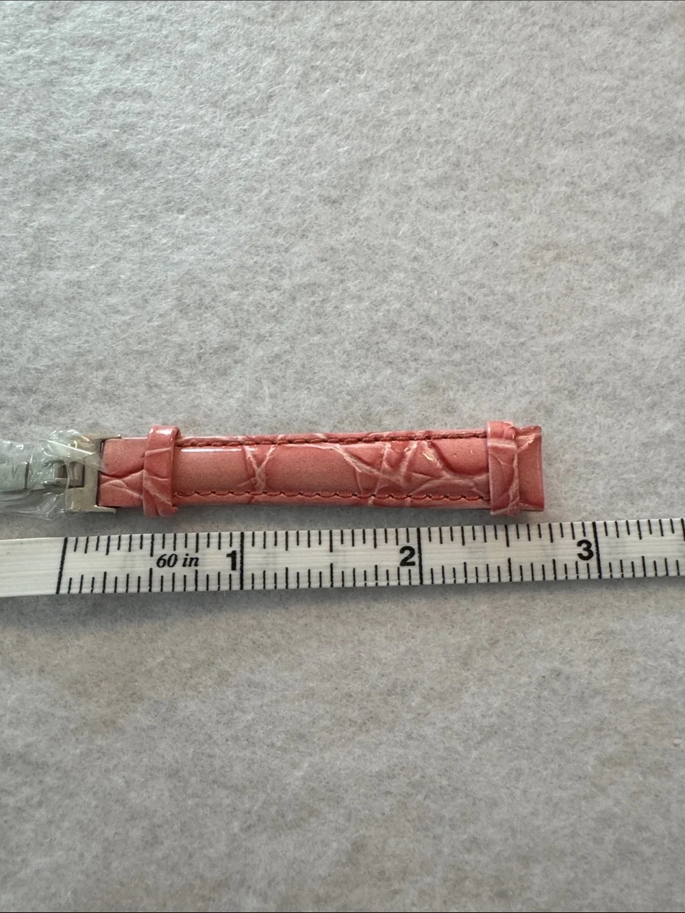Lucien Piccard Pink Leather Watch Strap with Silver Deployment Clasp